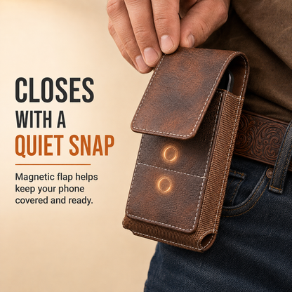 ⚡Men's Cell Phone Holster Pouch with Card Holder, Belt Clip Holster Casual Belt Bag