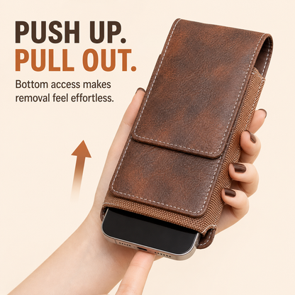 ⚡Men's Cell Phone Holster Pouch with Card Holder, Belt Clip Holster Casual Belt Bag