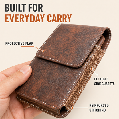 ⚡Men's Cell Phone Holster Pouch with Card Holder, Belt Clip Holster Casual Belt Bag