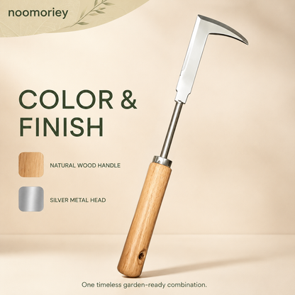 Wooden Handle Crevice Weeder, Stainless Steel Manual Grass Remover for Patio, Pathways & Yards