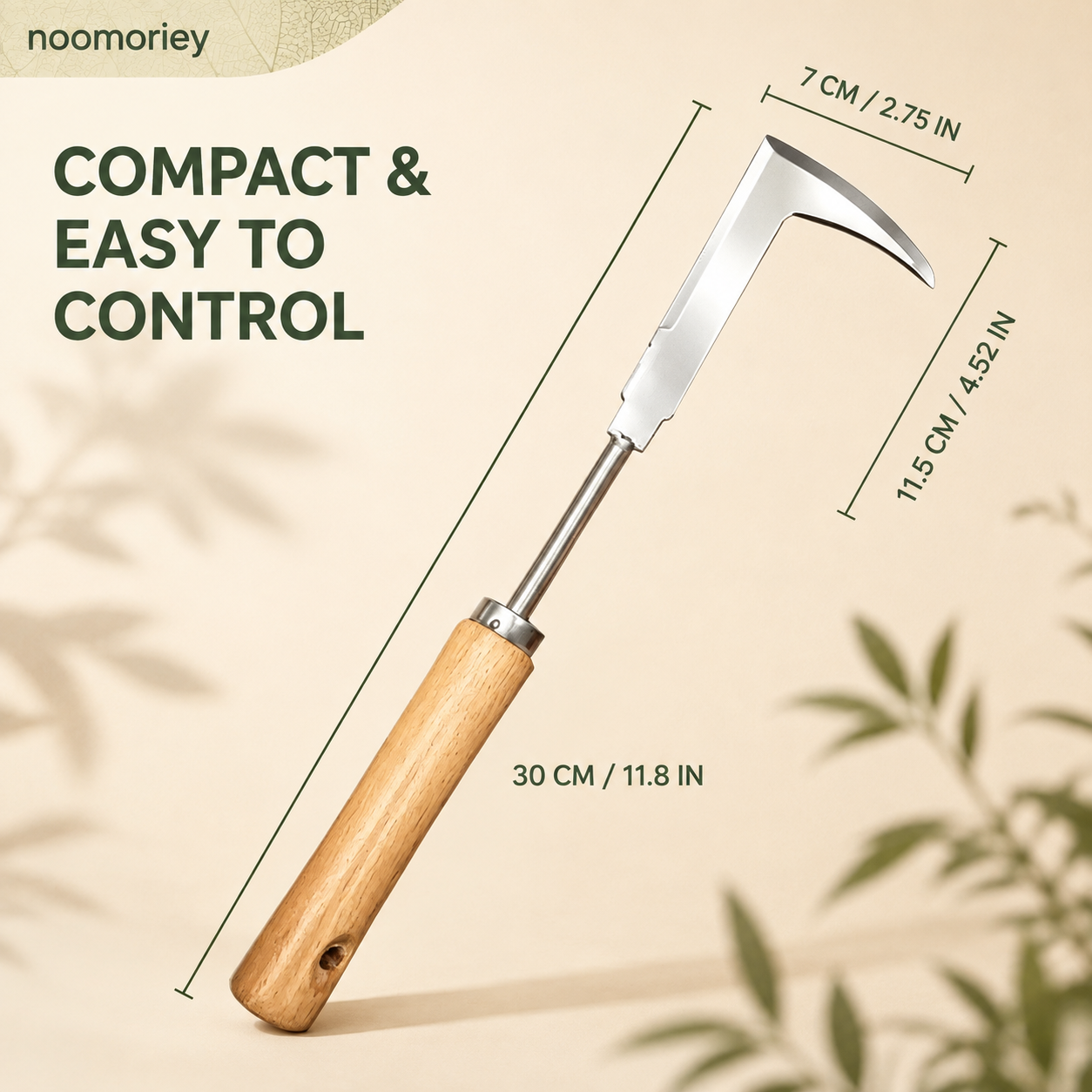 Wooden Handle Crevice Weeder, Stainless Steel Manual Grass Remover for Patio, Pathways & Yards