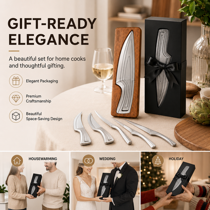 ✨ NestKnife Magnetic Japanese Steel Knife Set | Space-Saving Kitchen Upgrade