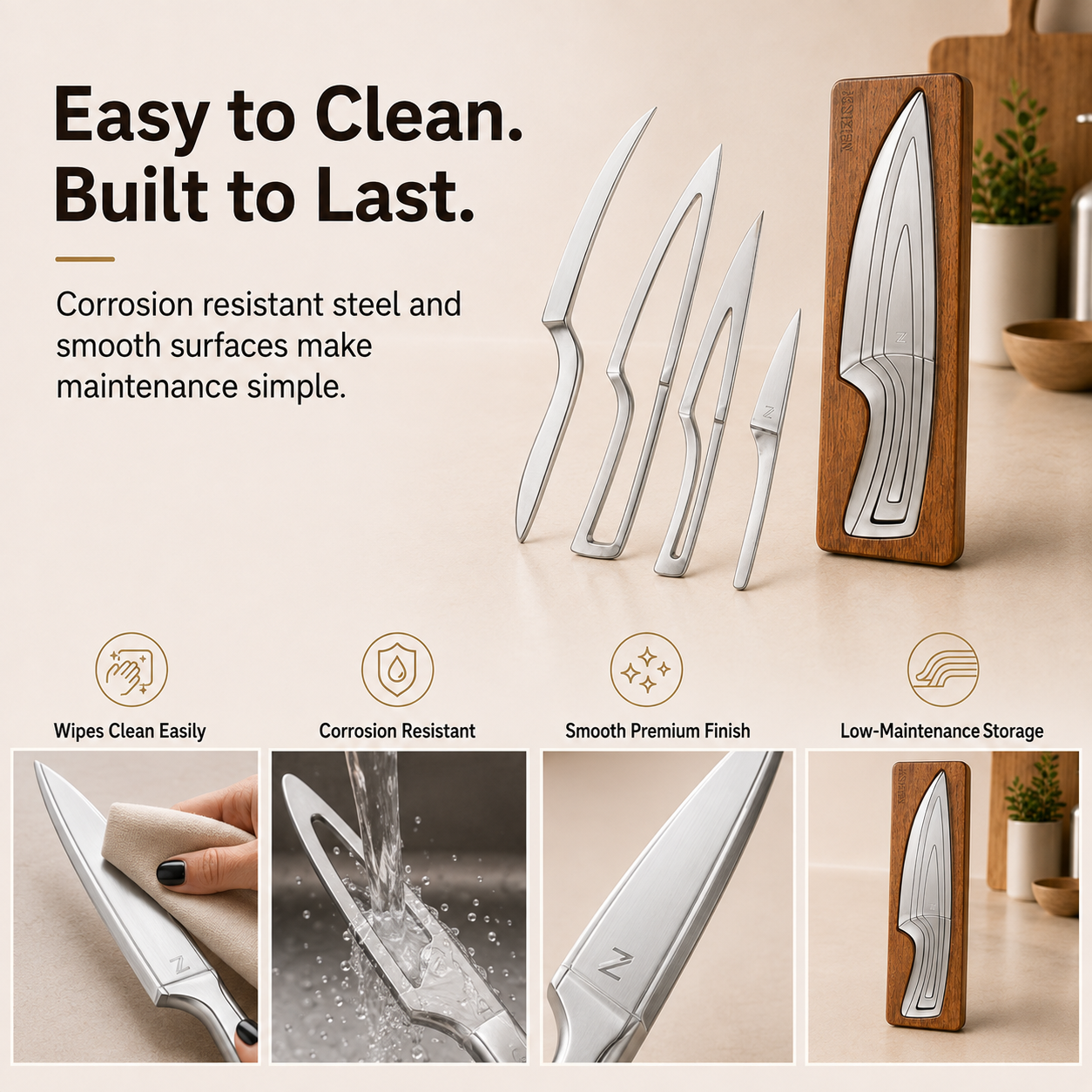 ✨ NestKnife Magnetic Japanese Steel Knife Set | Space-Saving Kitchen Upgrade