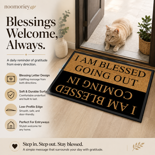 Good Luck Blessing Door Mat – Minimalist Indoor Entryway Rug for Home & Dorm