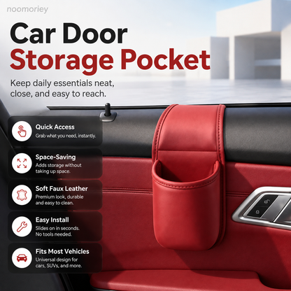 🔥 Car Door Storage Pocket Organizer – Premium Leather, Dual-Layer & Easy-Reach Design