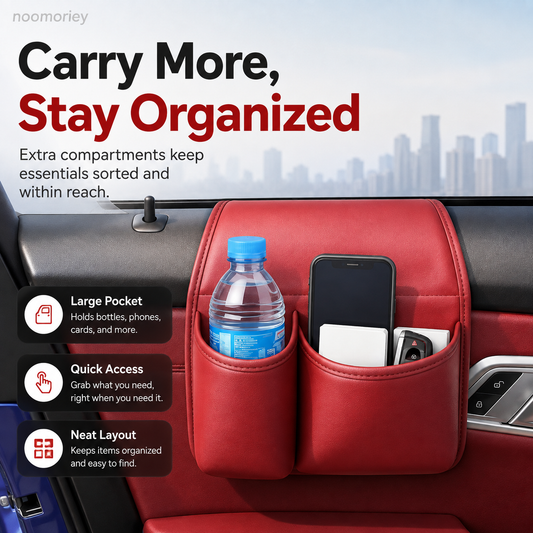 🔥 Car Door Storage Pocket Organizer – Premium Leather, Dual-Layer & Easy-Reach Design