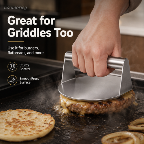 Stainless Steel Burger Press 4.72" Round Smash Burger Press