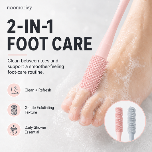 🔥 50% OFF Long-Handle Silicone Foot Cleaning Brush – Easy Shower Foot Scrubber