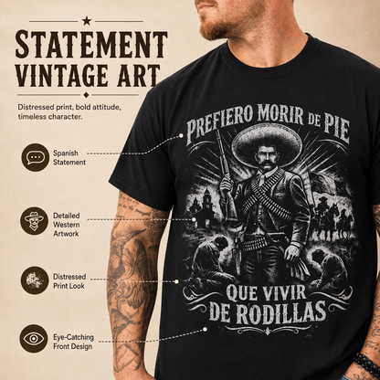 🇲🇽 Emiliano Zapata Graphic Tee – 100% Cotton Oversized Vintage-Style T-Shirt
