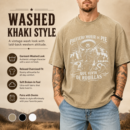 🇲🇽 Emiliano Zapata Graphic Tee – 100% Cotton Oversized Vintage-Style T-Shirt