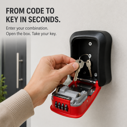🔐🏠 Never Get Locked Out Again! 🔑 | 4-Digit Wall-Mounted Key Lock Box 🛡️✨