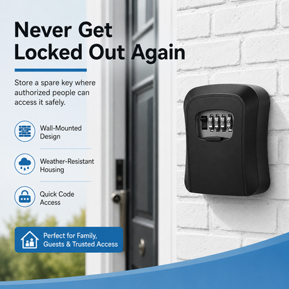 🔐🏠 Never Get Locked Out Again! 🔑 | 4-Digit Wall-Mounted Key Lock Box 🛡️✨