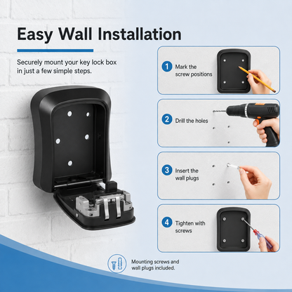 🔐🏠 Never Get Locked Out Again! 🔑 | 4-Digit Wall-Mounted Key Lock Box 🛡️✨
