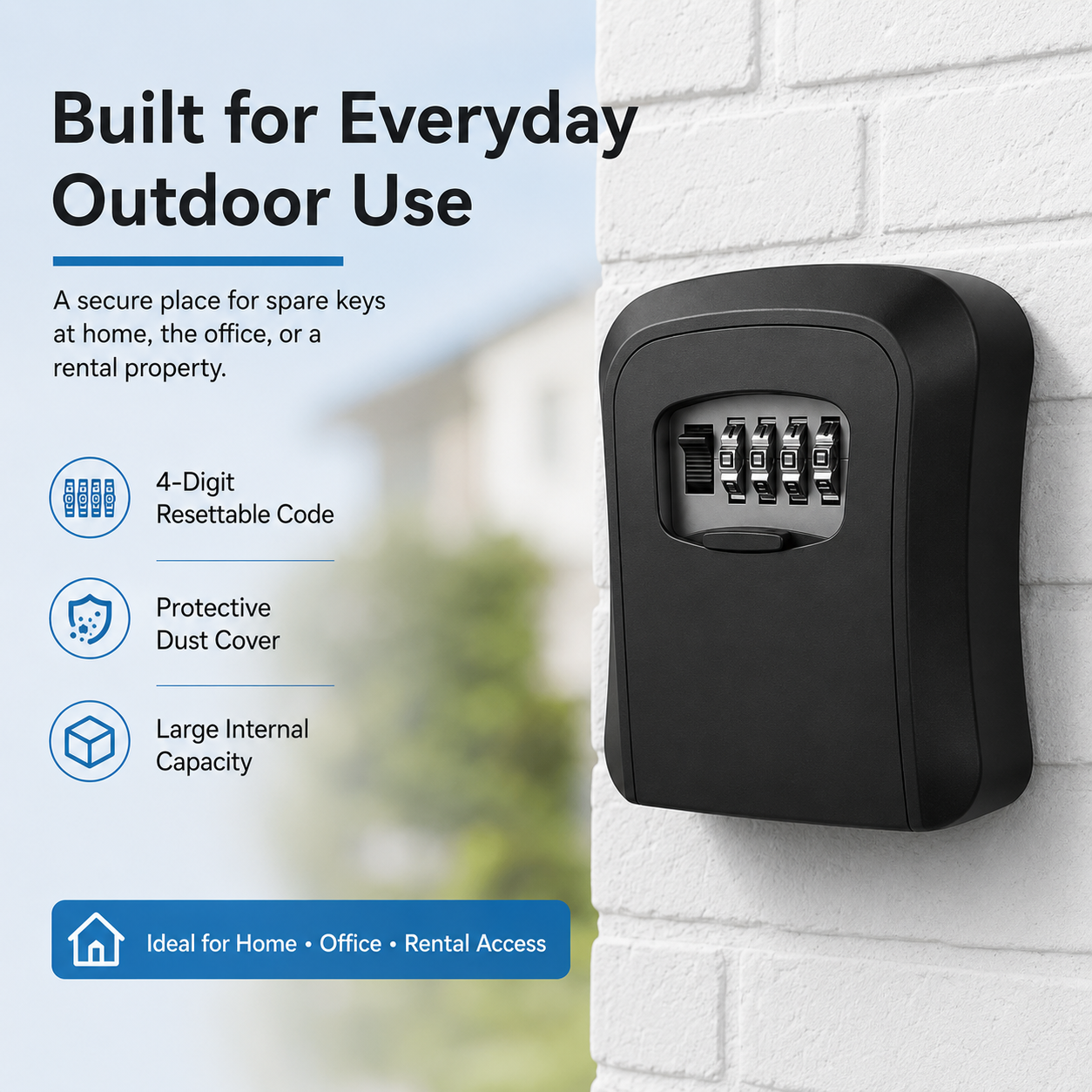 🔐🏠 Never Get Locked Out Again! 🔑 | 4-Digit Wall-Mounted Key Lock Box 🛡️✨