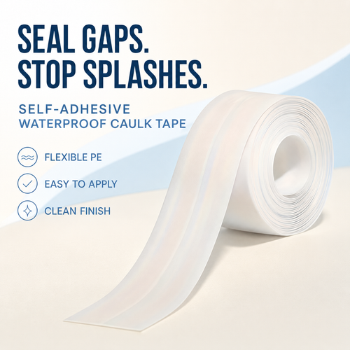 Self-Adhesive Waterproof Caulk Tape – Flexible PE Seal Strip for Bathroom, Kitchen & Sink Gaps