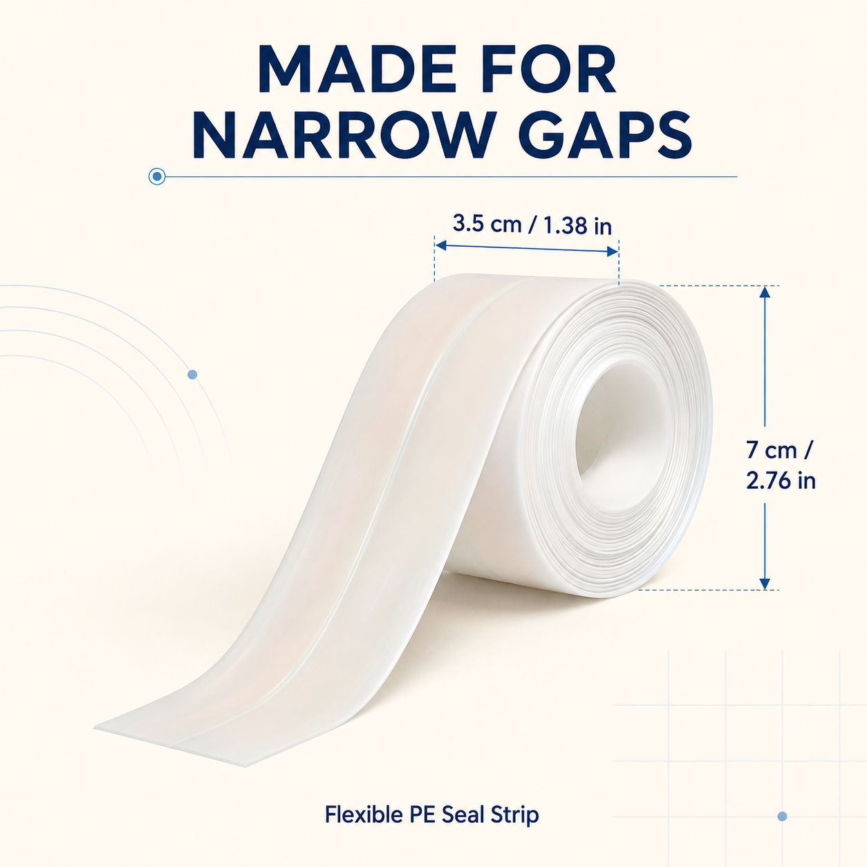 Self-Adhesive White Caulk Tape