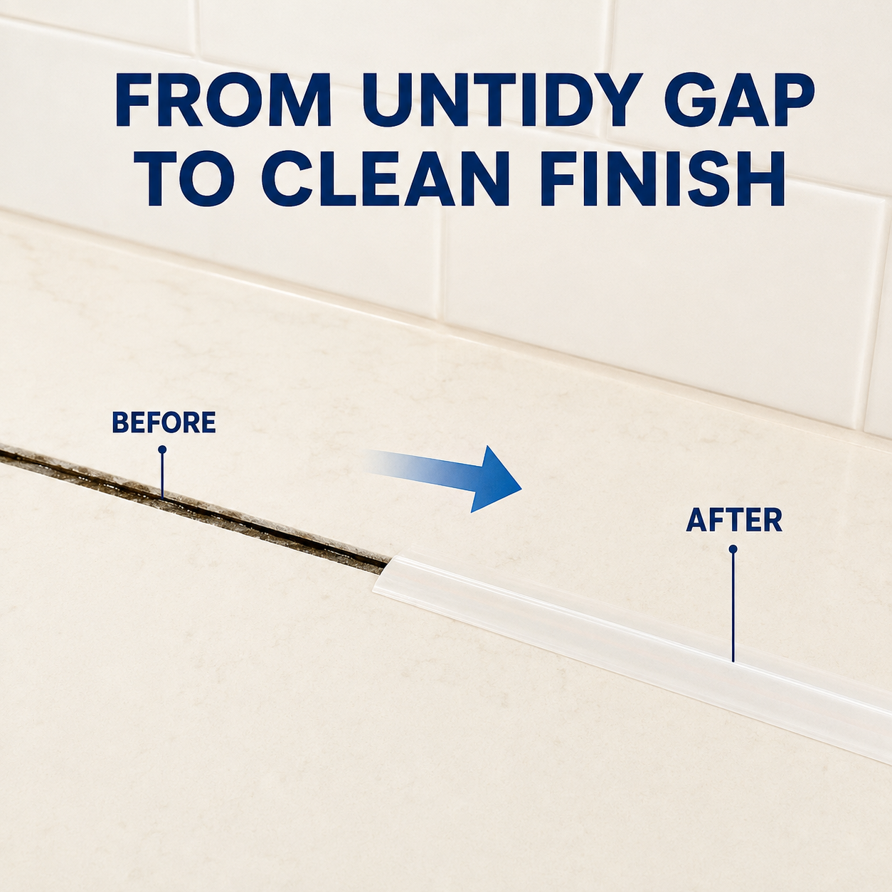 Self-Adhesive Waterproof Caulk Tape – Flexible PE Seal Strip for Bathroom, Kitchen & Sink Gaps