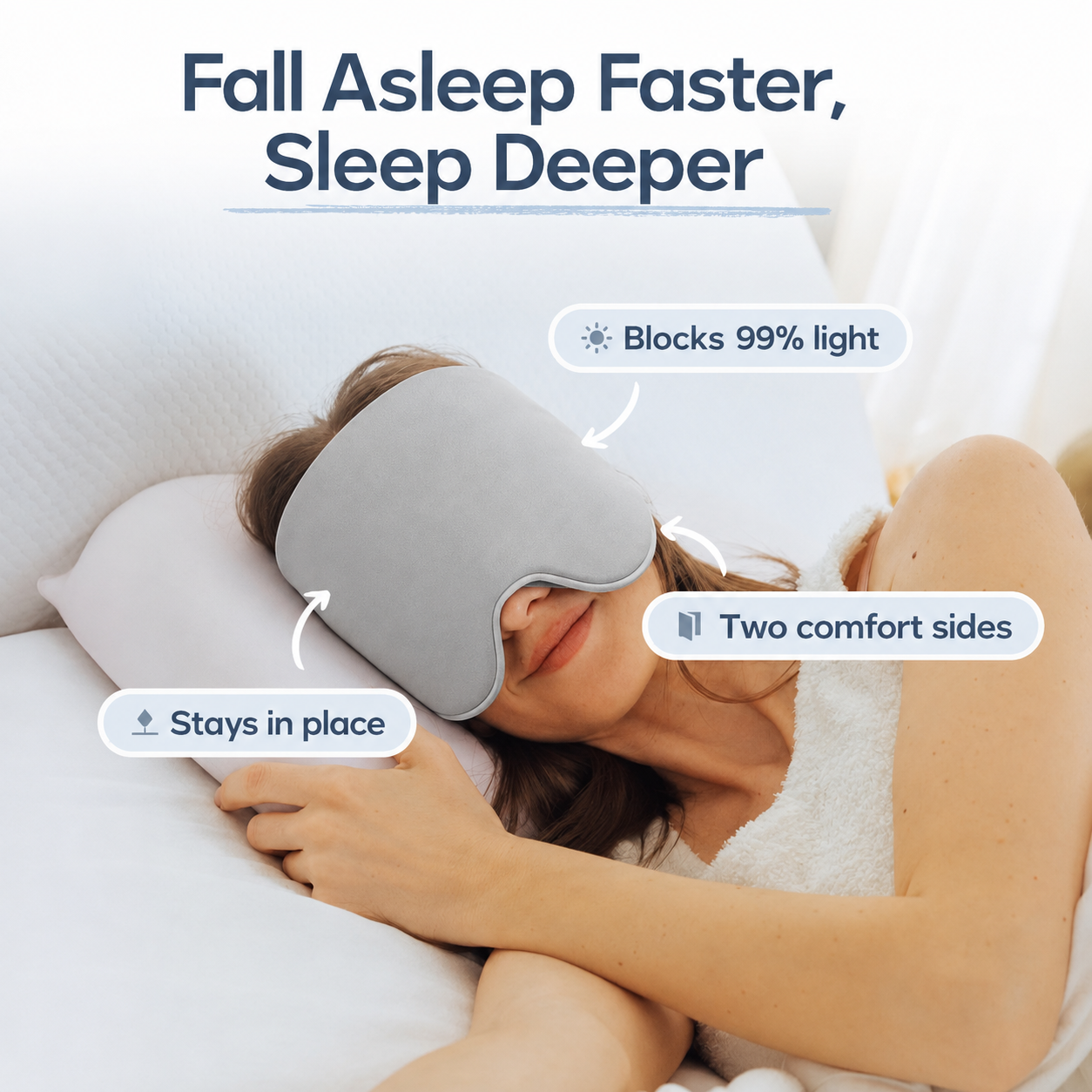 Lights Out Weighted Eye Mask, 360° Wraparound Total Blackout Sleep Mask, Soft Contoured Night Eye Cover for Deep Sleep, Travel, Naps and Shift Work