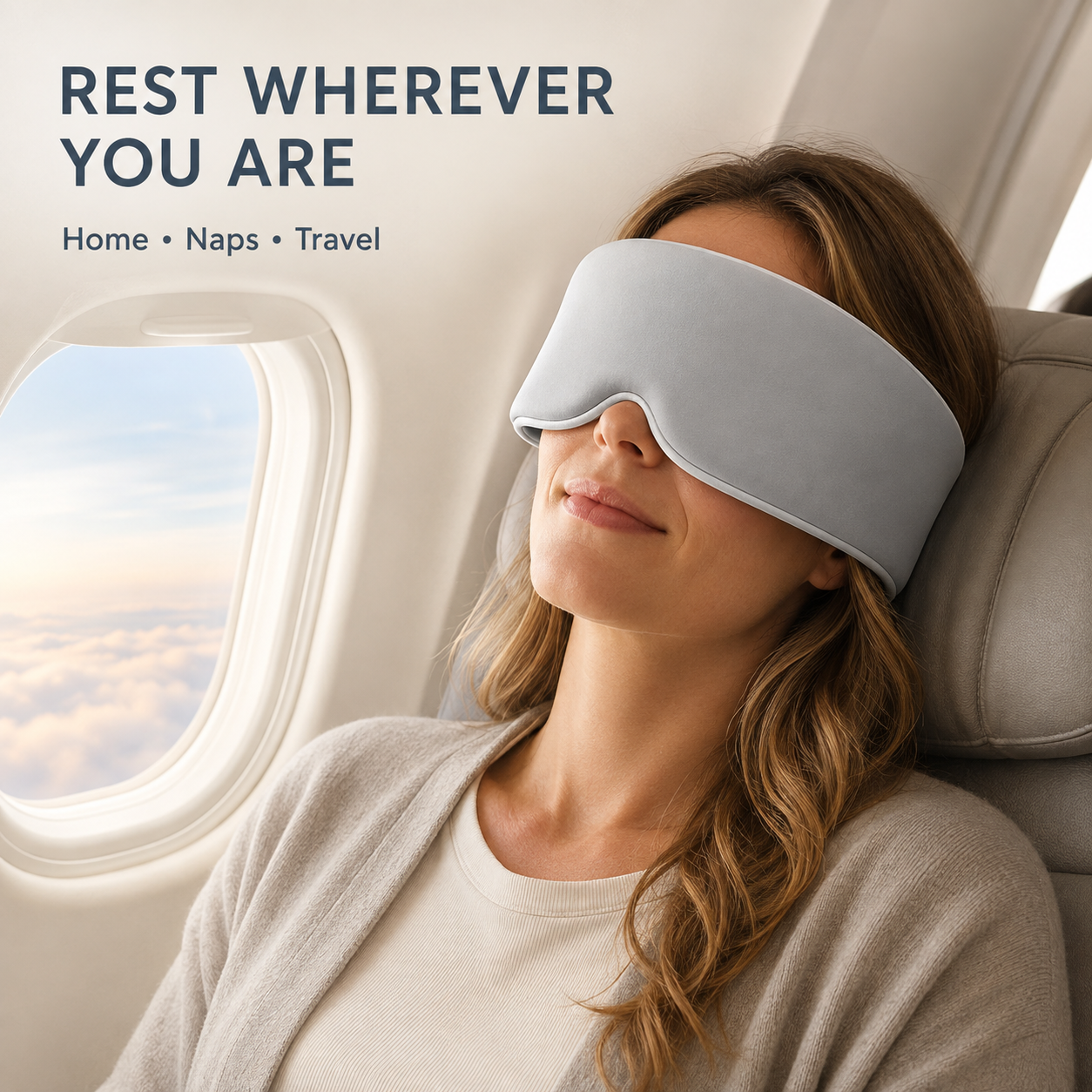 Lights Out Weighted Eye Mask, 360° Wraparound Total Blackout Sleep Mask, Soft Contoured Night Eye Cover for Deep Sleep, Travel, Naps and Shift Work