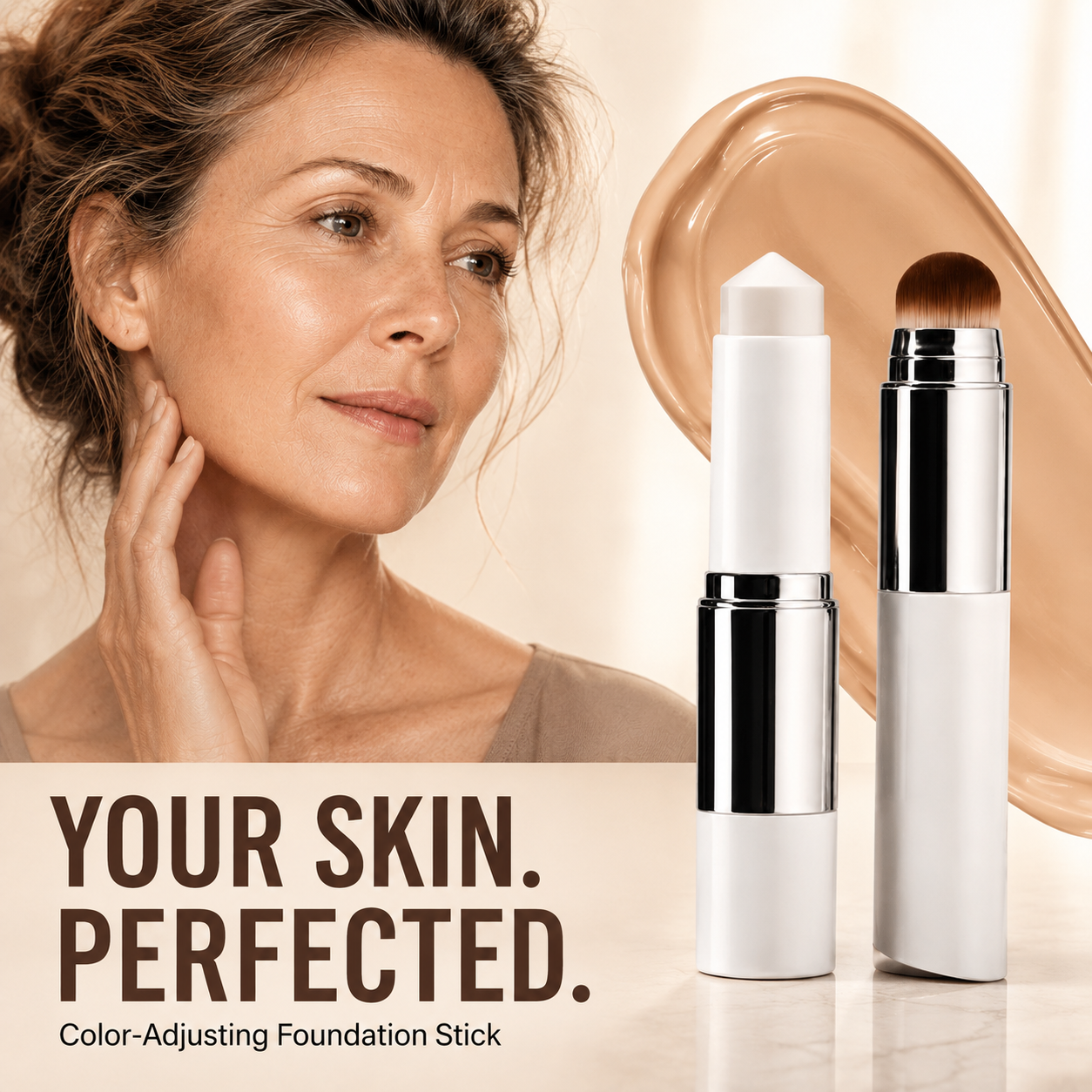 Buildable complexion coverage with foundation stick