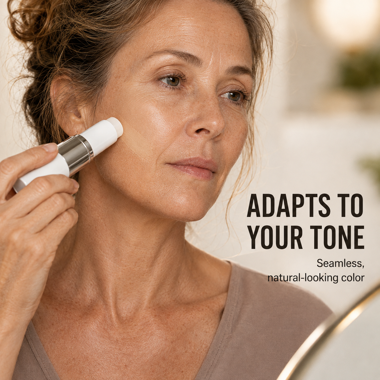 Dual-ended foundation stick with built-in brush