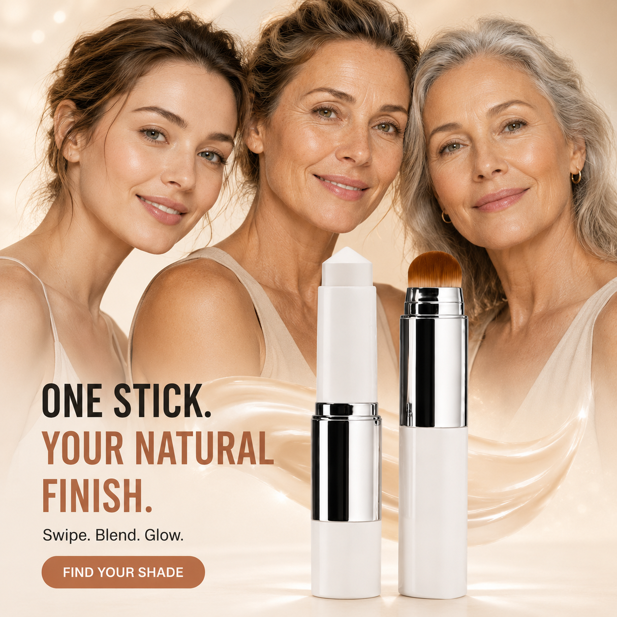 Foundation stick beauty routine
