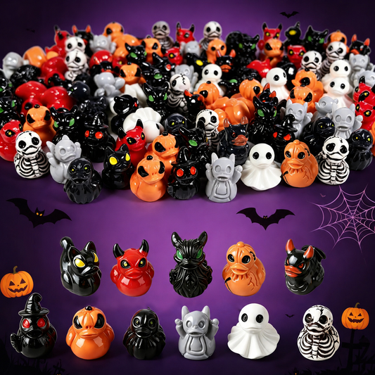 👿 Mini Devil Ghost Skull Resin Ducks, Cute Spooky Desktop Decor,  Mini Garden Ornament,  Halloween  Decoration, Party Gift,