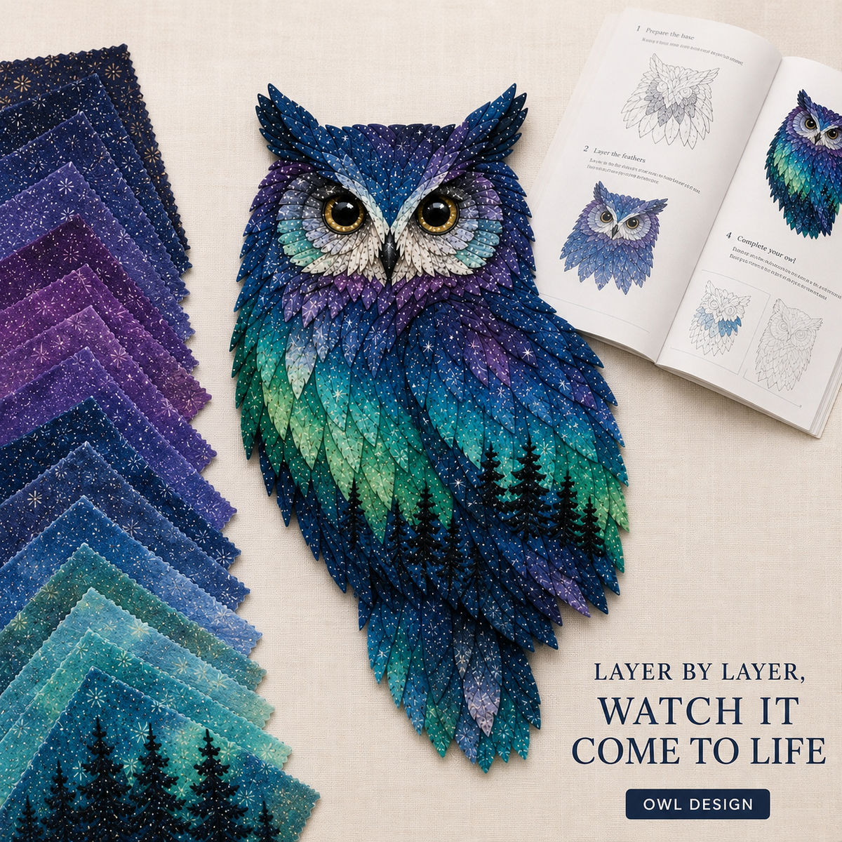 ⏳Last Day 49% OFF - 🌌🐺Northern Lights Wildlife DIY Patchwork Kit