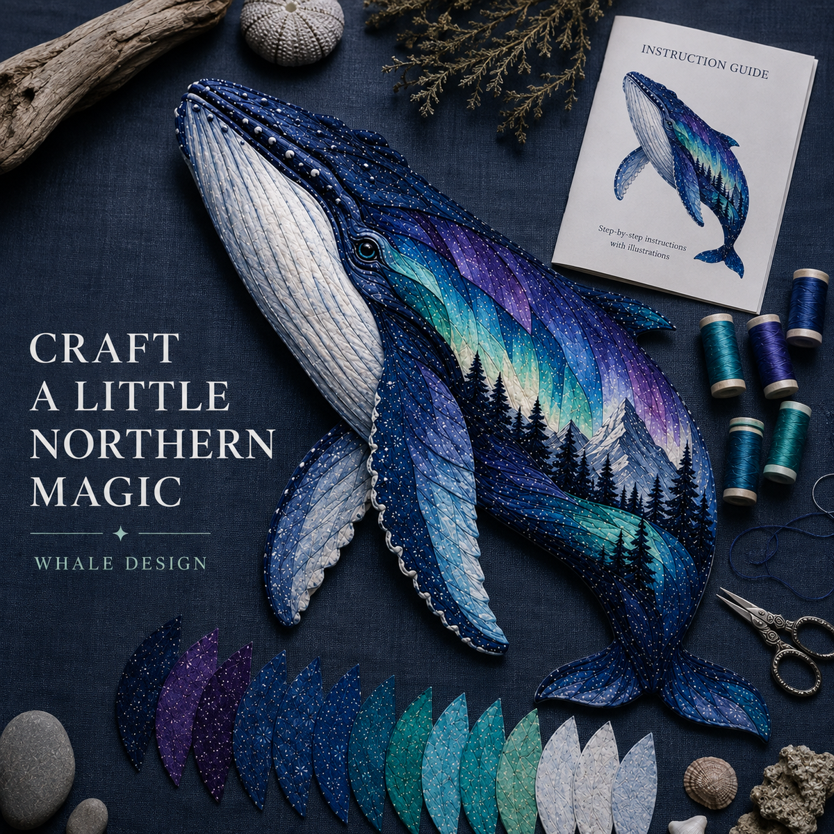 ⏳Last Day 49% OFF - 🌌🐺Northern Lights Wildlife DIY Patchwork Kit