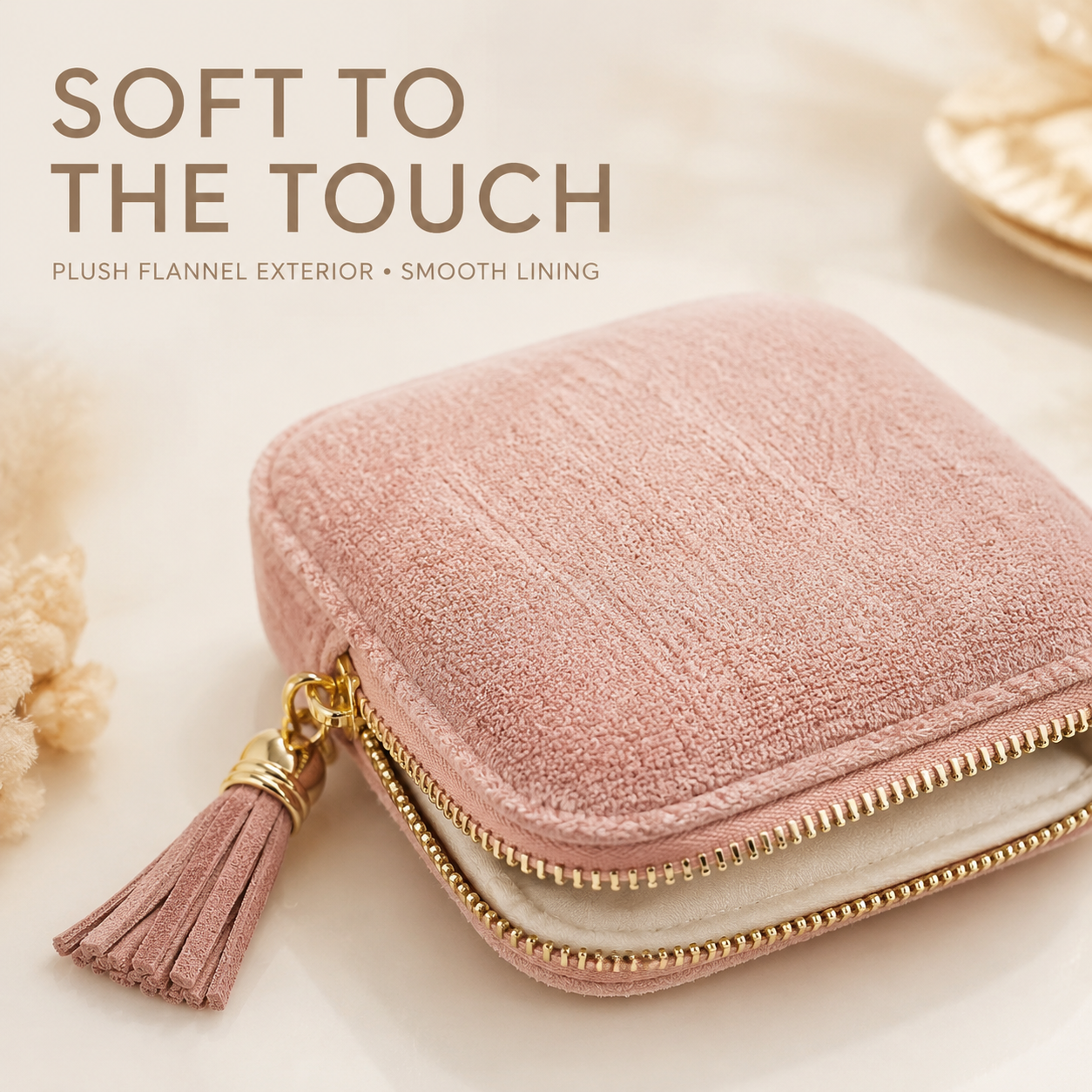 💎 Luxe Velvet Travel Jewelry Organizer – 5-Compartment Tangle-Free Storage Bag with Secure Tassel Zipper ✨