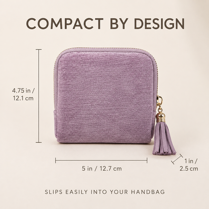 💎 Luxe Velvet Travel Jewelry Organizer – 5-Compartment Tangle-Free Storage Bag with Secure Tassel Zipper ✨