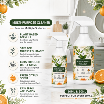120 ML Multi-Purpose Kitchen & Bathroom Cleaner – Grease, Limescale & Stain Remover Spray