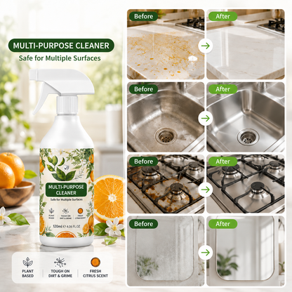 120 ML Multi-Purpose Kitchen & Bathroom Cleaner – Grease, Limescale & Stain Remover Spray