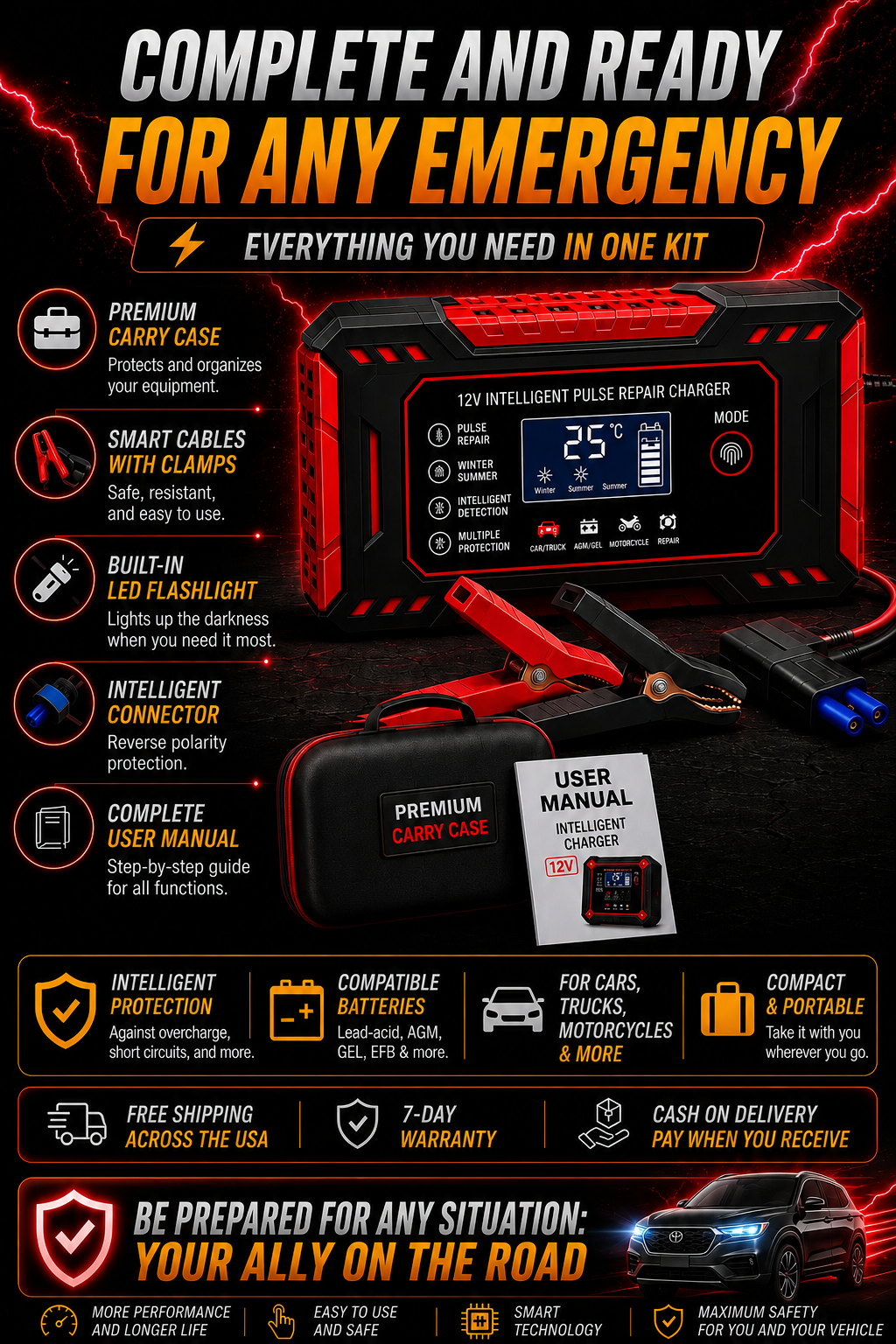 BATTERY STARTER - GET YOUR VEHICLE STARTED AGAIN IN MINUTES