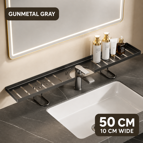 Adjustable Faucet Shelf – No-Drill Sink Organizer & Storage Rack
