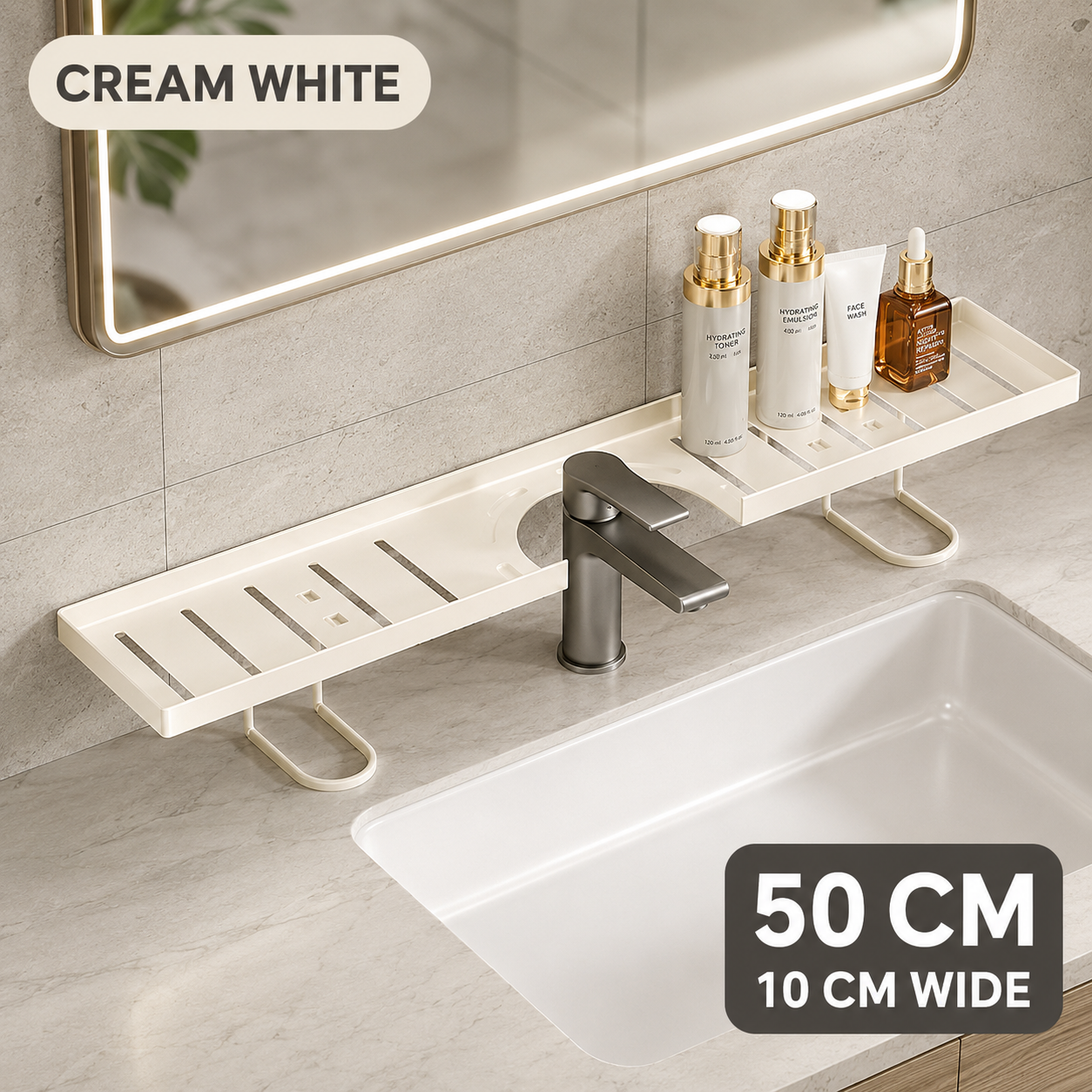 Adjustable Faucet Shelf – No-Drill Sink Organizer & Storage Rack