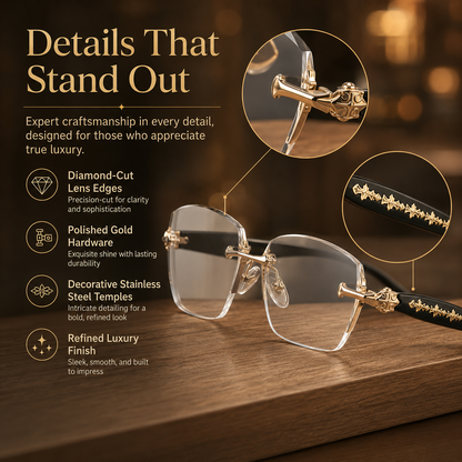 Rimless High Quality Eyewear,Anti Blue Light Rimless Reading Glasses for Men & Women