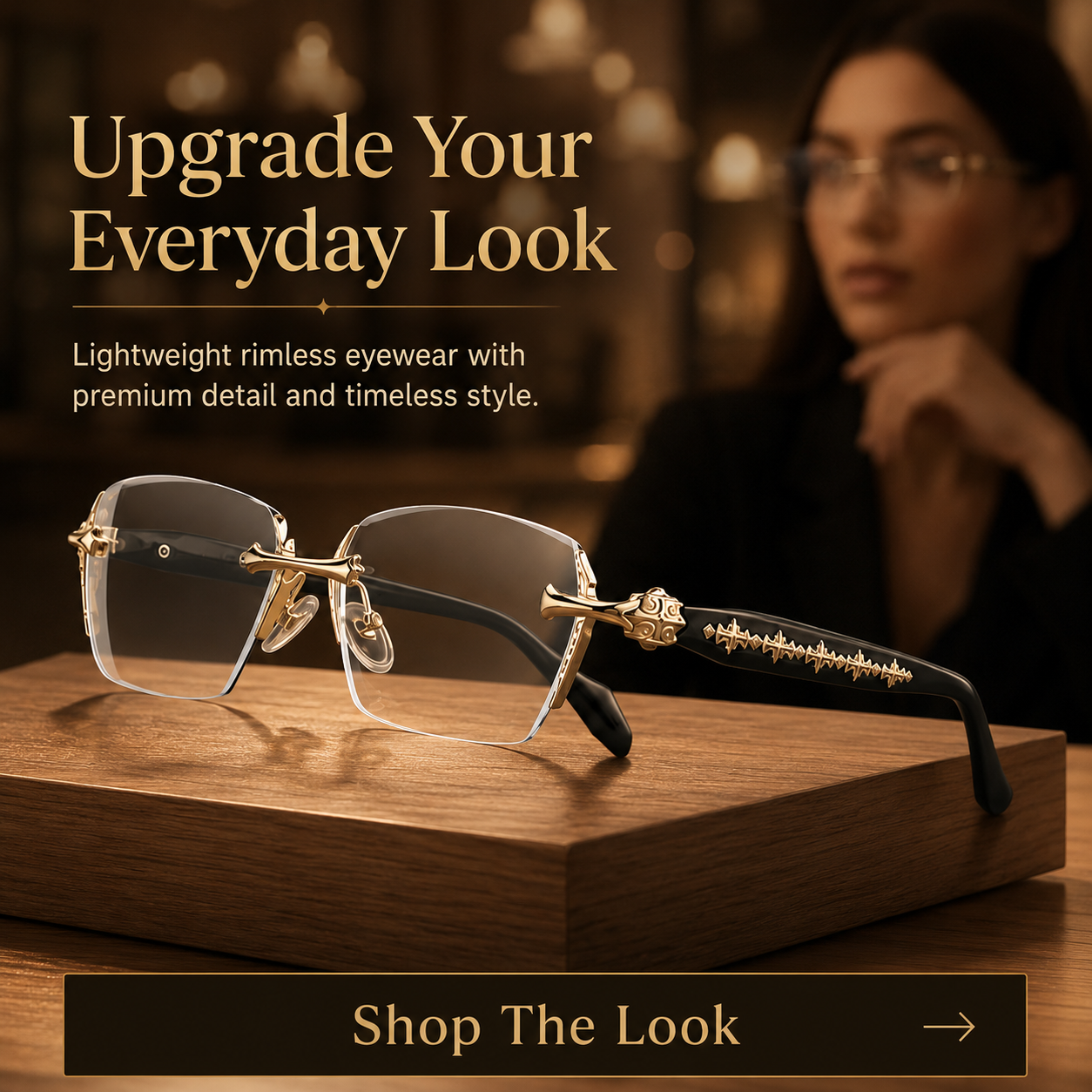 Rimless High Quality Eyewear,Anti Blue Light Rimless Reading Glasses for Men & Women
