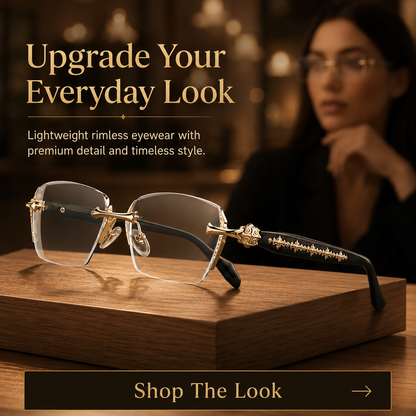 Rimless High Quality Eyewear,Anti Blue Light Rimless Reading Glasses for Men & Women
