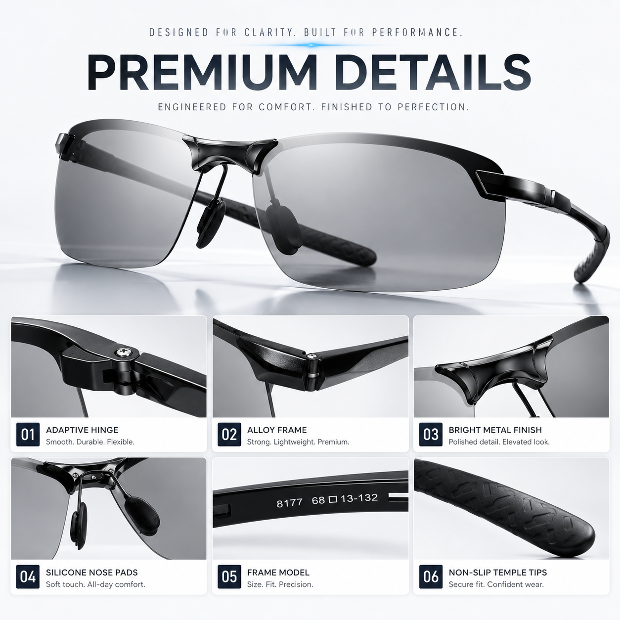 ✨Summervibes Smart Auto Zoom Photochromic Sunglasses | UV400 Anti Blue Light Outdoor Shades