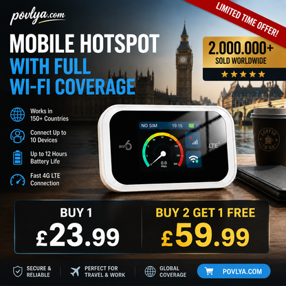 Mobile Hotspot – Portable WiFi, full coverage anywhere. No contract, no setup. Stay connected on the go!