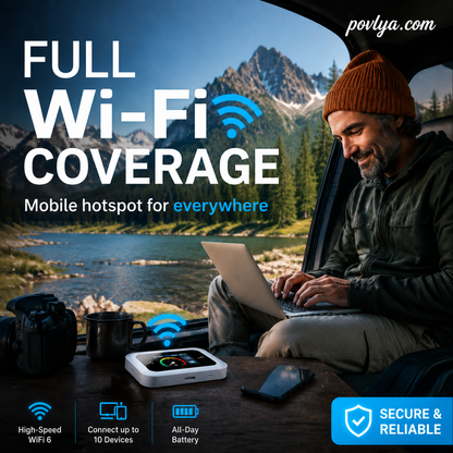 Mobile Hotspot – Portable WiFi, full coverage anywhere. No contract, no setup. Stay connected on the go!