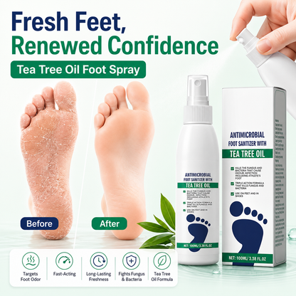 Tea Tree Oil Foot Spray - Moisturizing Deodorant for Fresh Feet