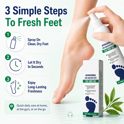 Tea Tree Oil Foot Spray - Moisturizing Deodorant for Fresh Feet