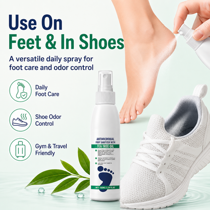 Tea Tree Oil Foot Spray - Moisturizing Deodorant for Fresh Feet