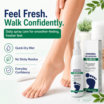 Tea Tree Oil Foot Spray - Moisturizing Deodorant for Fresh Feet