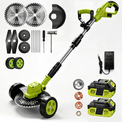 German Precision Craftsmanship 3-in-1 Cordless Lawn Mower with 2×21V Batteries, Eco Emission-Free Electric Grass Cutting Tool