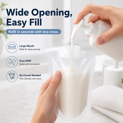 12 Counts Reusable Plastic Pouches, Versatile Liquid Carriers for Picnics and Outings