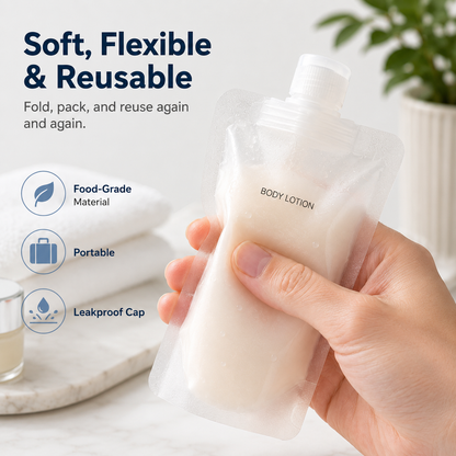 12 Counts Reusable Plastic Pouches, Versatile Liquid Carriers for Picnics and Outings