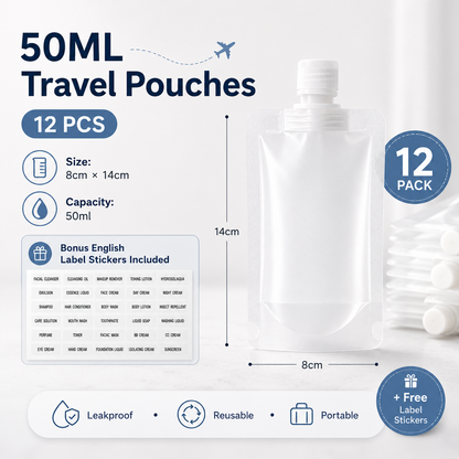 12 Counts Reusable Plastic Pouches, Versatile Liquid Carriers for Picnics and Outings